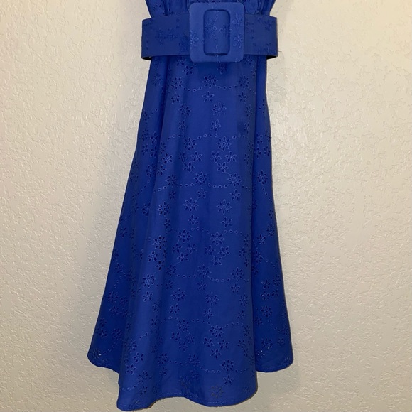 City Chic | Blue 1950's Fit & Flare Shirt Dress | Size XS 14/16 - Picture 3 of 11